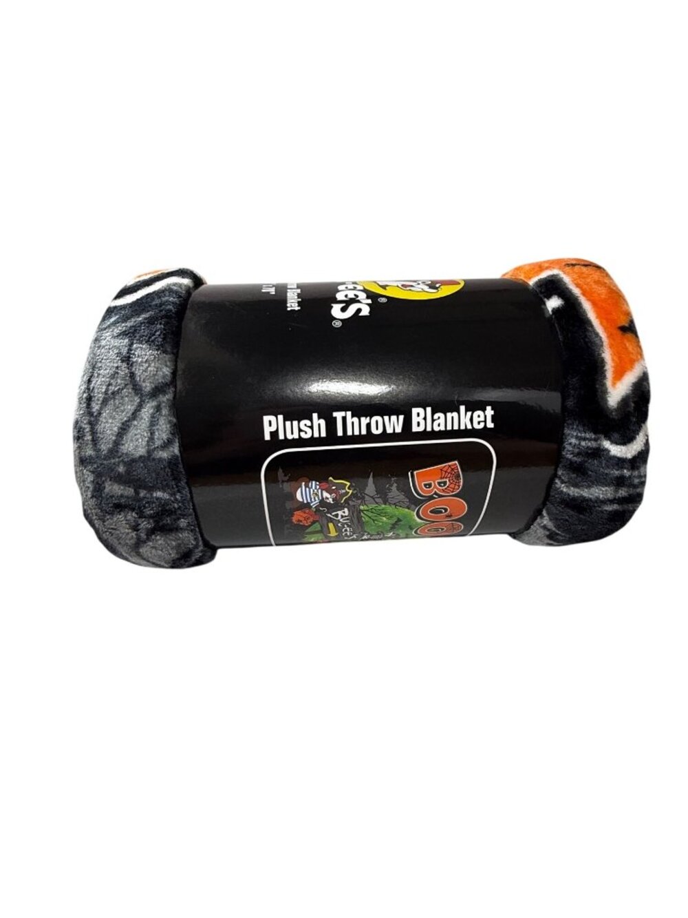 Buc-ees Halloween Boo Crew Plush Throw Blanket 50" X 70" Soft Fleece Black & Ora - Picture 4 of 5